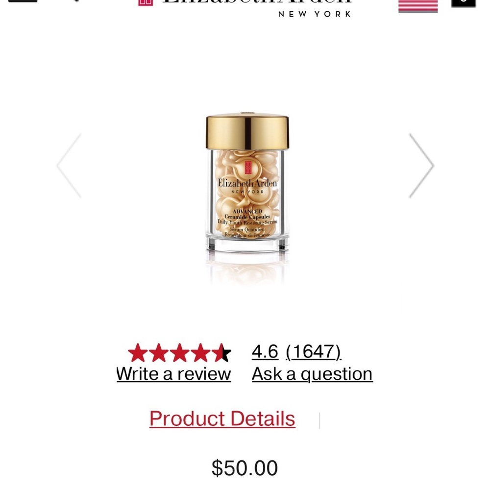NEW！elizabeth arden Advanced Ceramide Capsules Daily Youth Restoring Serum